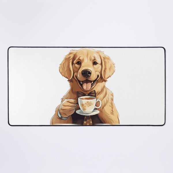 Item preview, Golden Retriever Dog Drinking Coffee designed and sold by MerchBySabby.