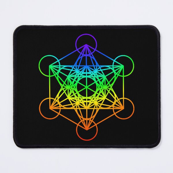 Item preview, Sacred Geometry Metatron's Cube in raibow colors designed and sold by Happy Puppy Print On Demand.