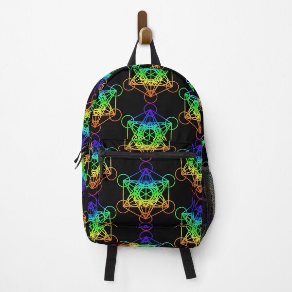 Item preview, Sacred Geometry Metatron's Cube in raibow colors designed and sold by Happy Puppy Print On Demand.