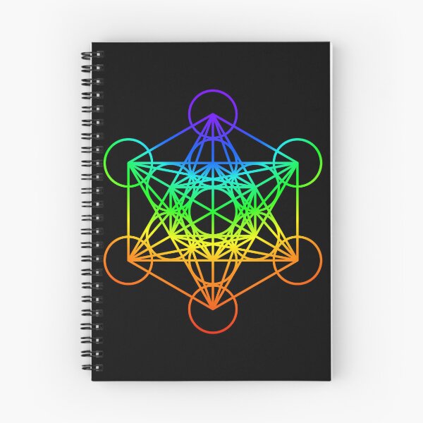 Item preview, Sacred Geometry Metatron's Cube in raibow colors designed and sold by Happy Puppy Print On Demand.