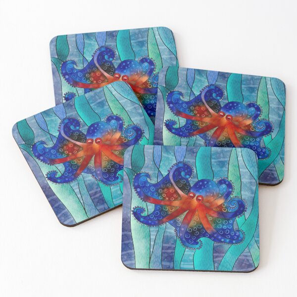 Item preview, Watercolour Batik Octopus in the Reeds designed and sold by Playful Pixel Designs.