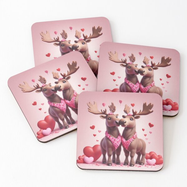 Item preview, Couple Mooses With Heart In Love designed and sold by BotunPeony.