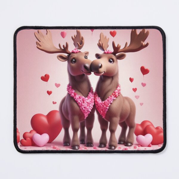 Item preview, Couple Mooses With Heart In Love designed and sold by BotunPeony.