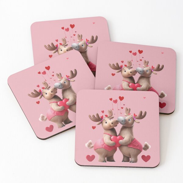 Item preview, Couple Mooses With Heart In Love designed and sold by BotunPeony.