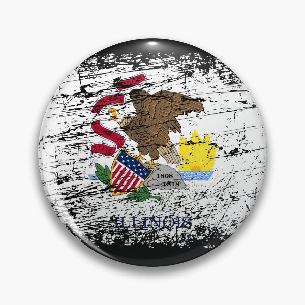 Item preview, Ilinois flag used look designed and sold by GeogDesigns.