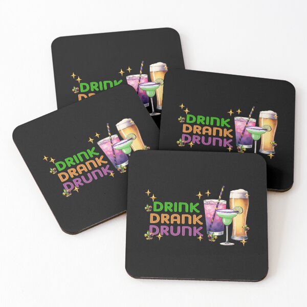 Item preview, Mardi Gras Drink Drank Drunk New Orleans Cocktails designed and sold by ArtMeetsPizza.