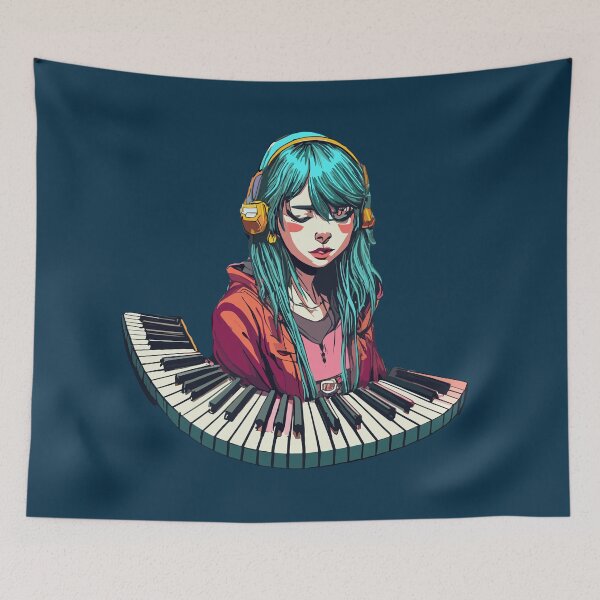 Artikelvorschau, Keyboard-Klaviermädchen entworfen und verkauft von box-artshop.