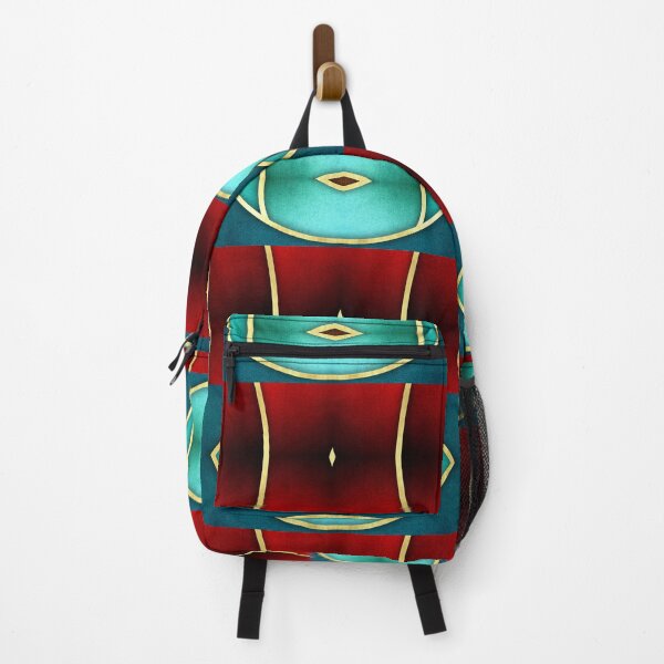 Item preview, Royal Red Gold Teal Boho Geometric Pattern  designed and sold by © Maya Lavda || wocado.