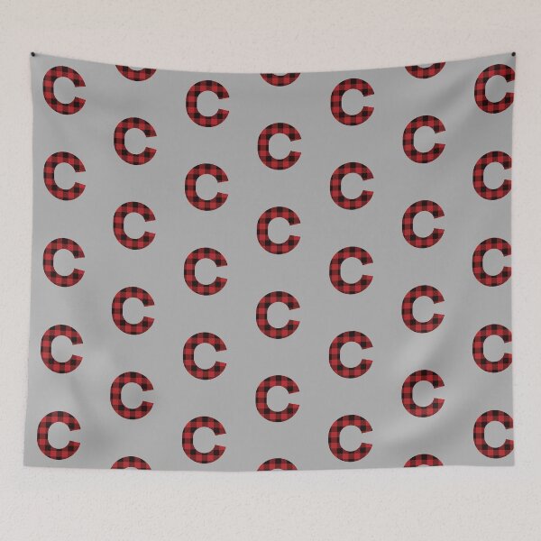 Item preview, Letter "C" - Red/Black Plaid Buffalo Flannel T-Shirt designed and sold by TrendyMerch.