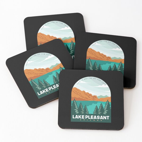 Artikelvorschau, Lake Pleasant Arizona United States Lake With Mountain And Pine Tree entworfen und verkauft von Friday NightCo.