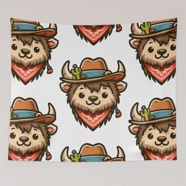 Item preview, Stylish Bison with Hat designed and sold by ArtfulWeave.