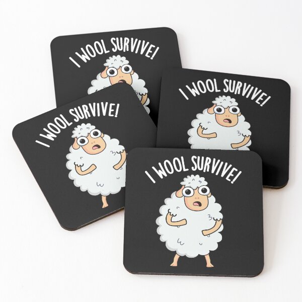 Item preview, I Wool Survive Funny Sheep Puns (Dark BG) designed and sold by punnybone.