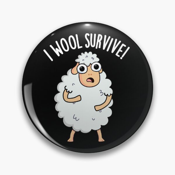 Item preview, I Wool Survive Funny Sheep Puns (Dark BG) designed and sold by punnybone.