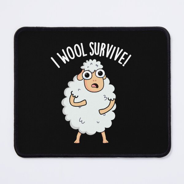 Item preview, I Wool Survive Funny Sheep Puns (Dark BG) designed and sold by punnybone.
