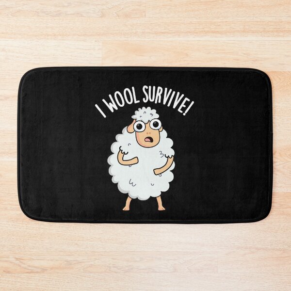 Item preview, I Wool Survive Funny Sheep Puns (Dark BG) designed and sold by punnybone.