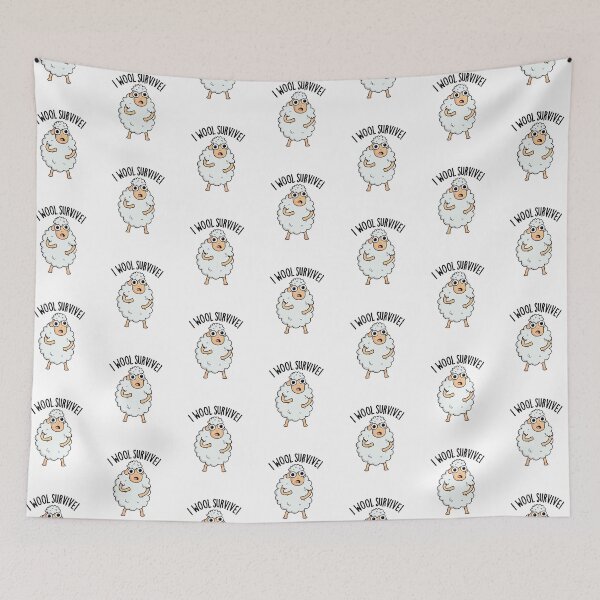 Item preview, I Wool Survive Funny Sheep Puns designed and sold by punnybone.