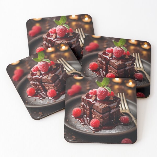 Item preview, Chocolate Brownies with Ganache and Raspberries | Valentine's Day Dessert designed and sold by Linda Roisum.
