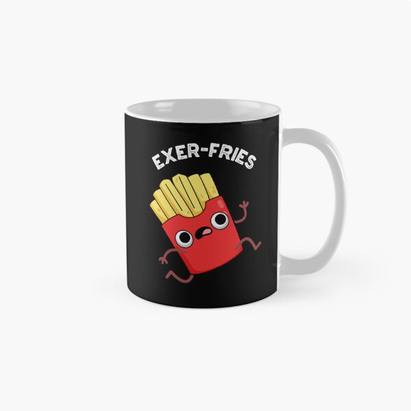 Aperçu de l'œuvre Exer-fries Jeux de mots drôles sur les frites (Dark BG) créée et vendue par punnybone.