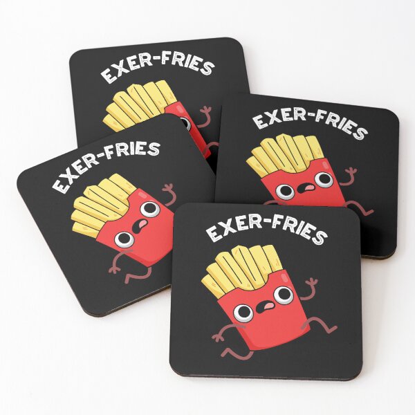 Item preview, Exer-fries Funny Fries Puns (Dark BG) designed and sold by punnybone.
