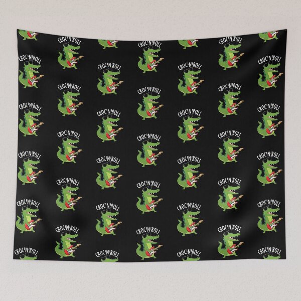 Item preview, Croc N Roll Funny Crocodile Puns (Dark BG) designed and sold by punnybone.