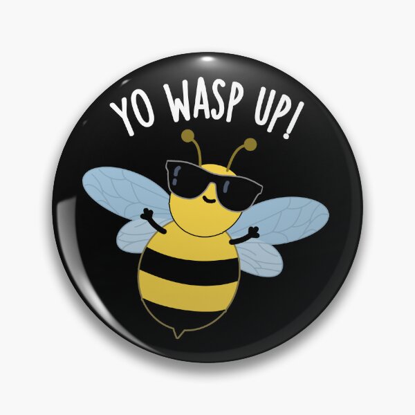 Item preview, Yo Wasp Up Funny Bug Puns (Dark BG) designed and sold by punnybone.