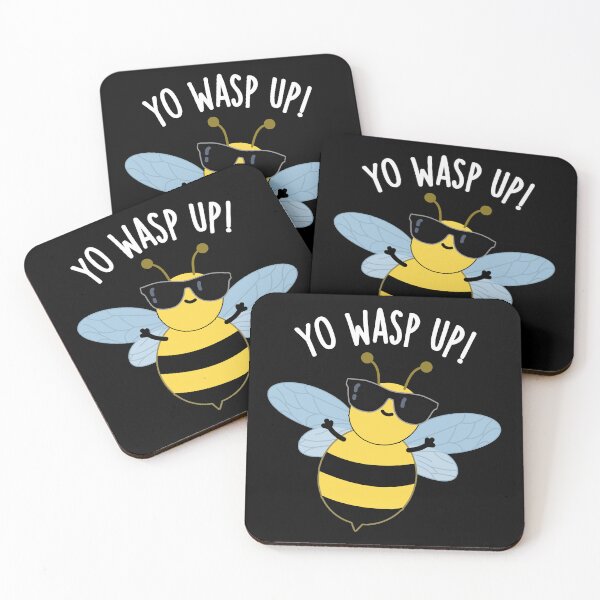 Item preview, Yo Wasp Up Funny Bug Puns (Dark BG) designed and sold by punnybone.