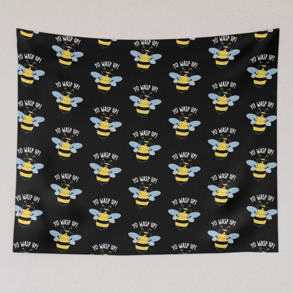 Item preview, Yo Wasp Up Funny Bug Puns (Dark BG) designed and sold by punnybone.