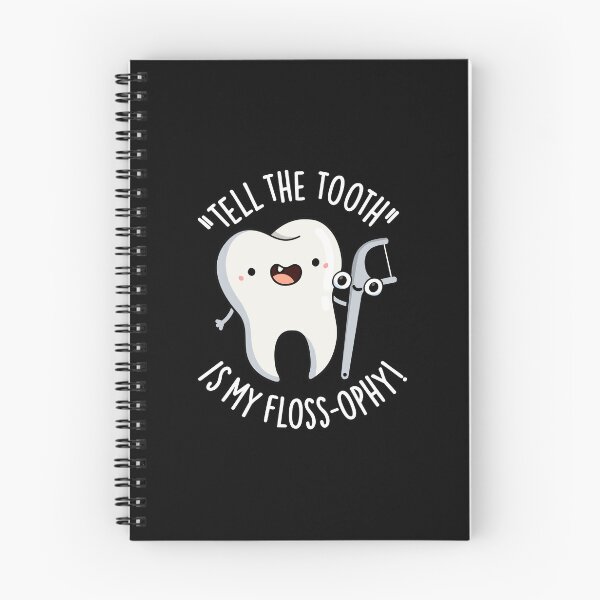 Item preview, Tell The Tooth Is My Floss-ophy Funny Dental Puns (Dark BG) designed and sold by punnybone.