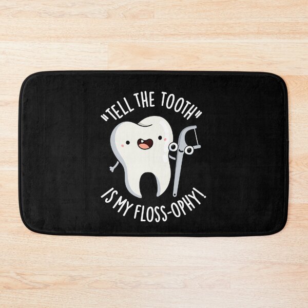Item preview, Tell The Tooth Is My Floss-ophy Funny Dental Puns (Dark BG) designed and sold by punnybone.