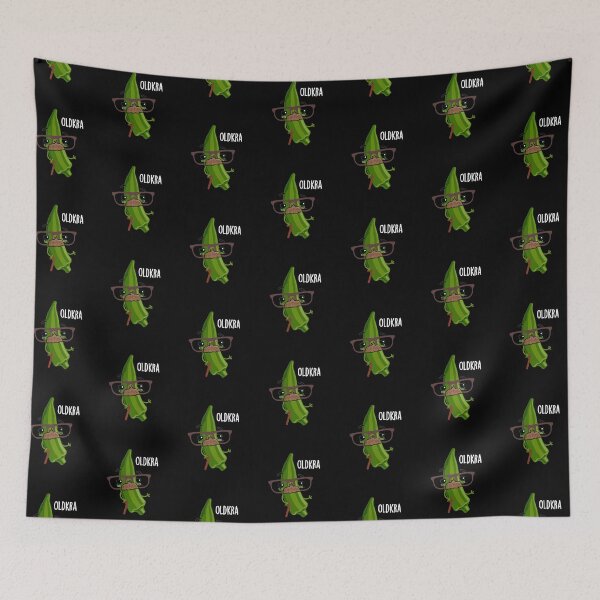 Item preview, Old-kra Funny Okra Puns (Dark BG) designed and sold by punnybone.