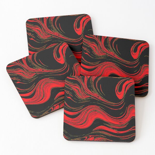 Item preview, Wavy Flow Art - Red, Black designed and sold by LangfordVenfour.