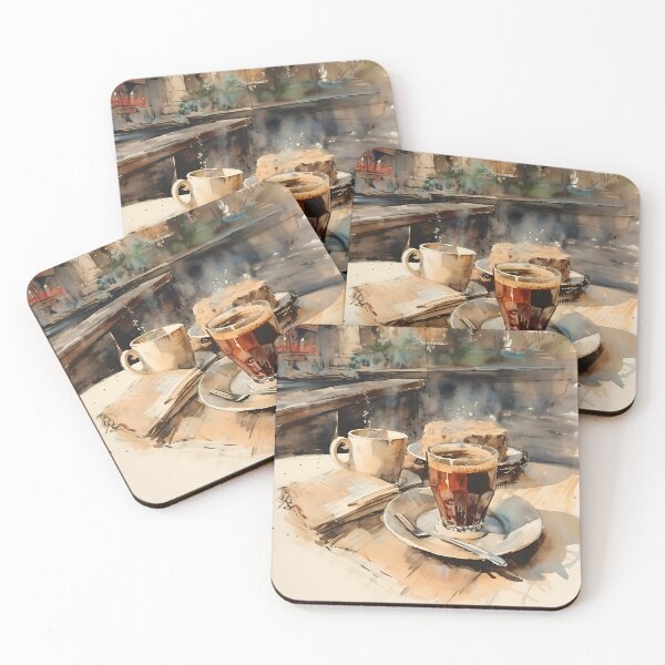 Item preview, Coffee Watercolors Digital paper designed and sold by Khun-Teera.