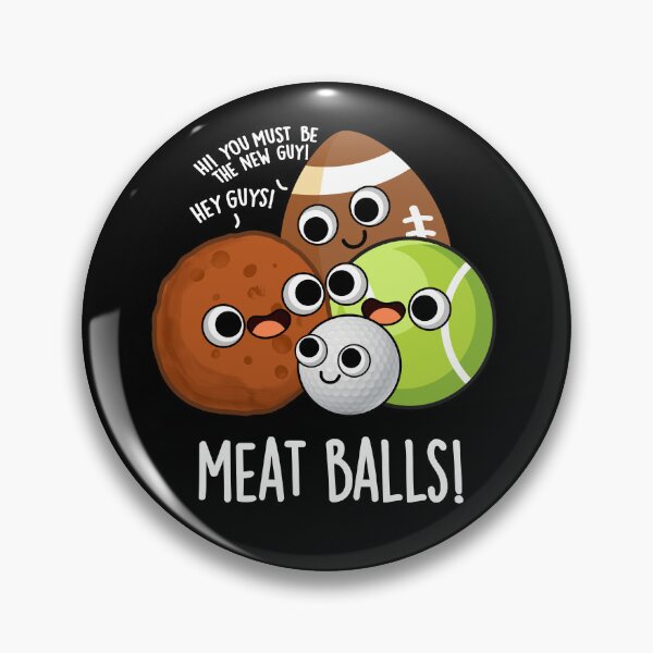 Item preview, Meat Balls Funny Food Pun (Dark BG) designed and sold by punnybone.