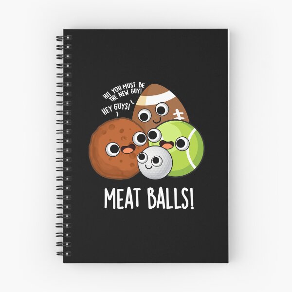 Item preview, Meat Balls Funny Food Pun (Dark BG) designed and sold by punnybone.