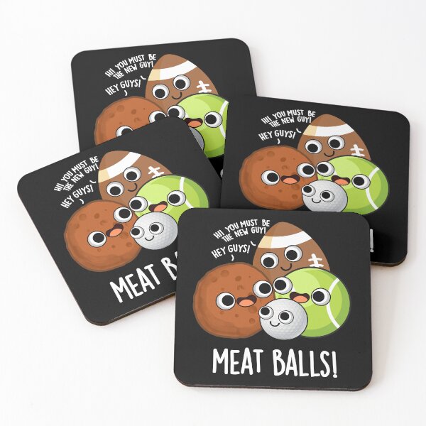 Item preview, Meat Balls Funny Food Pun (Dark BG) designed and sold by punnybone.