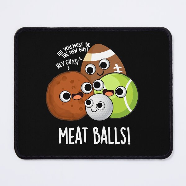 Item preview, Meat Balls Funny Food Pun (Dark BG) designed and sold by punnybone.