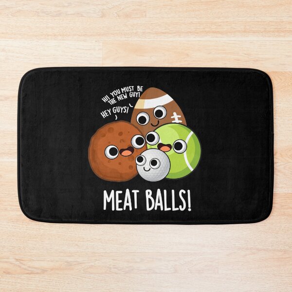 Item preview, Meat Balls Funny Food Pun (Dark BG) designed and sold by punnybone.