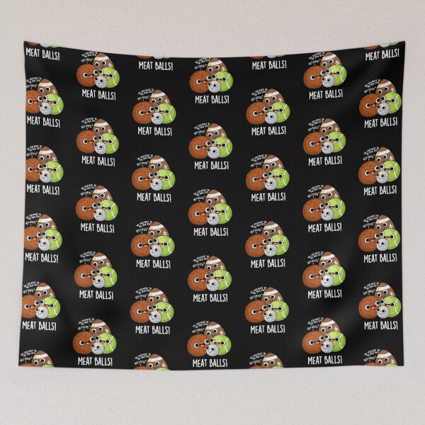 Item preview, Meat Balls Funny Food Pun (Dark BG) designed and sold by punnybone.
