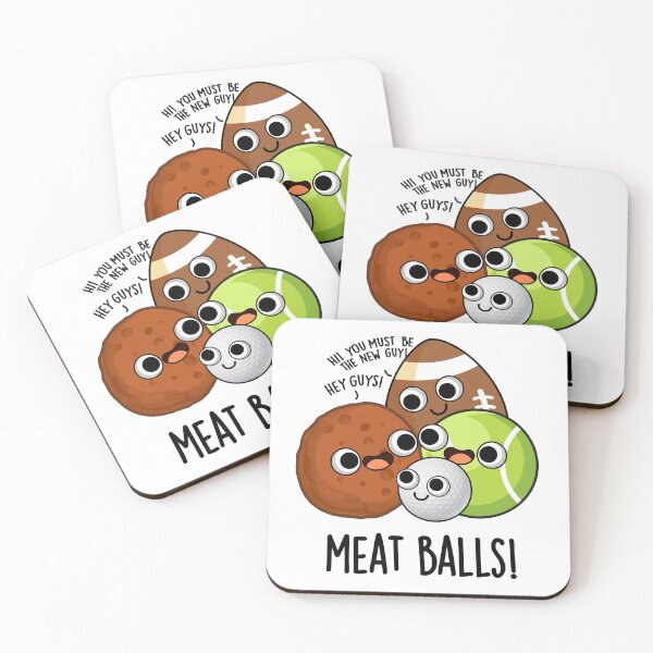 Item preview, Meat Balls Funny Food Pun designed and sold by punnybone.