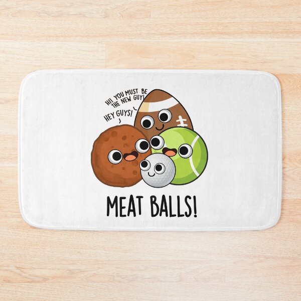 Item preview, Meat Balls Funny Food Pun designed and sold by punnybone.