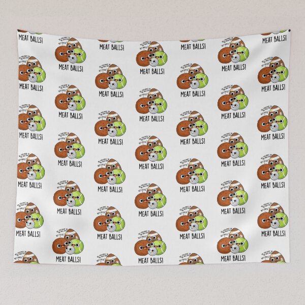 Item preview, Meat Balls Funny Food Pun designed and sold by punnybone.