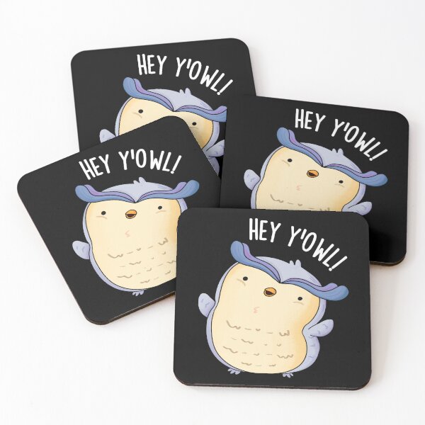 Item preview, Hey Y'Owl Funny Owl Pun (Dark BG) designed and sold by punnybone.