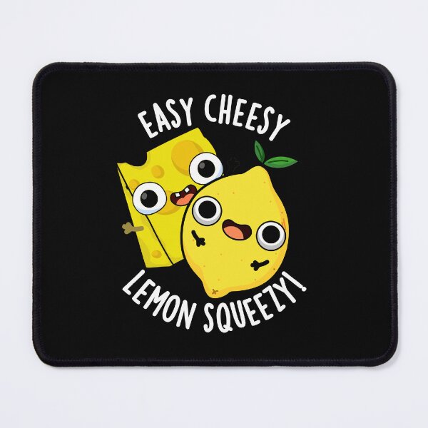 Item preview, Easy Cheesy Lemon Squeezy Funny Food Pun (Dark BG) designed and sold by punnybone.