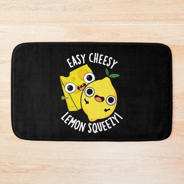Item preview, Easy Cheesy Lemon Squeezy Funny Food Pun (Dark BG) designed and sold by punnybone.