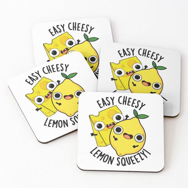 Item preview, Easy Cheesy Lemon Squeezy Funny Food Pun designed and sold by punnybone.
