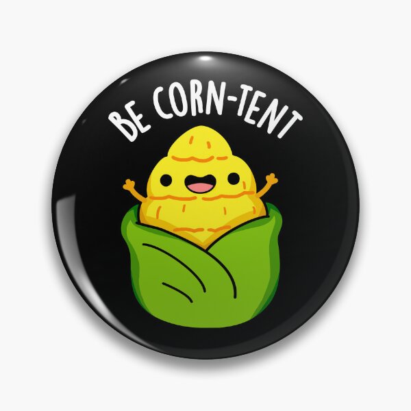 Item preview, Be Corn-tent Funny Corn Pun (Dark BG) designed and sold by punnybone.