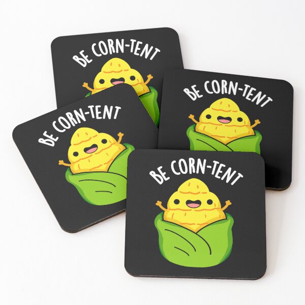 Item preview, Be Corn-tent Funny Corn Pun (Dark BG) designed and sold by punnybone.