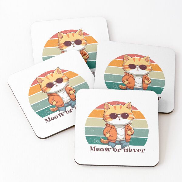Item preview, Meow or never - cat with retro vibe designed and sold by dans980.