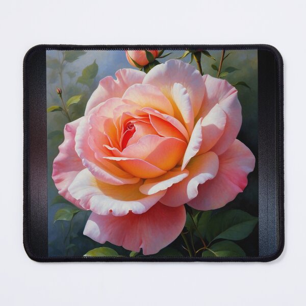 Item preview, A Pink Rose Enchanting AI Concept Art Still Life Painting by Xzendor7 designed and sold by Xzendor7 Digital Art Creations.