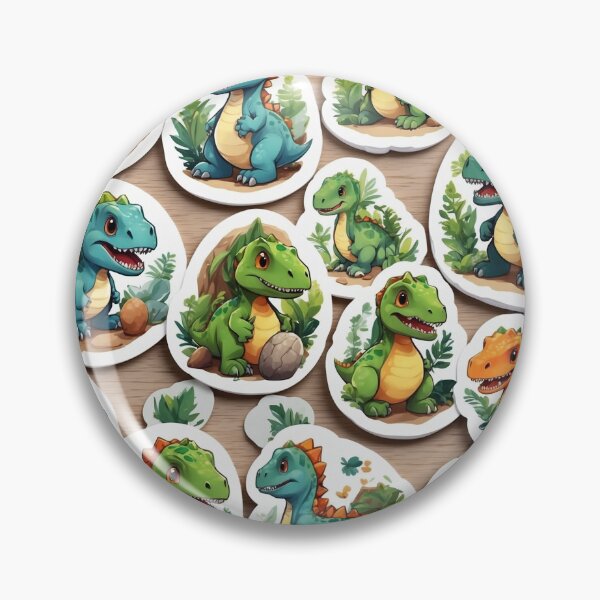 Item preview,  set of  4 dinosaurs themed stickers cute dino baby egg green dinosaur collection dinosaur eggs cartoons kids sticker little boy gift 2024 designed and sold by TRENDYDESIGNSzz.